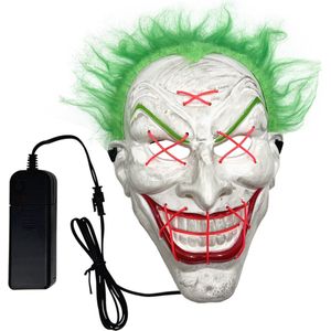 Crazy clown masker met verlichting - Halloween accessoires - Horror - Carnaval - Voor volwassenen en kinderen