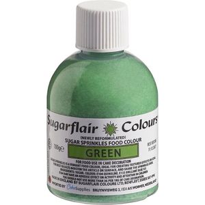 Sugarflair Sugar Sprinkles - Gekleurde Suiker - Groen - 100g - Eetbare Taartdecoratie