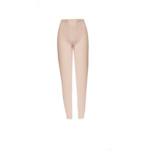 Dames katoenen legging/onderbroek hoge taille met kant L (40-42) beige