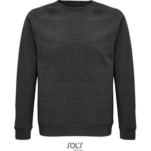 SOLS Premium Unisex Adult Space Organic Raglan Sweatshirt (Charcoal melange) L