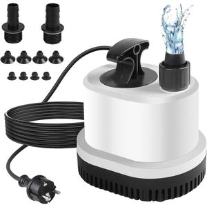 Zeer stille mini-waterpomp voor aquarium, max. 2500 l/u, 40 W, 220-240 V met 23 m kabel, 3 sproeiers - ideaal voor buiten, fontein, kelder en vijver