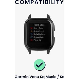 kwmobile elastisch bandje voor smartwatch - geschikt voor Garmin Venu Sq Music / Sq - Horlogebandje van katoen - In zwart