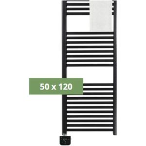 SYLRO® RIGA - ELEKTRISCHE BADKAMER RADIATOR - RECHT - WIFI - 50 x 120cm - ZWART
