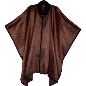 Alpaca D'Luxe Poncho - Terracotta - Poncho van alpacawol - Handgemaakte poncho - Zacht en van Kwaliteit - Luxe cadeau - Dames - Heren - Poncho - Warm - Comfortabel - Rood - Oranje - Cadeau - Gift - Noël - Sintcadeaus - Kerstpakket - Kerstcadeau