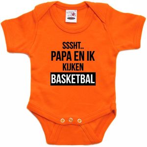 Oranje fan romper voor babys - Sssht kijken basketbal - Holland / Nederland supporter - EK/ WK baby rompers 56