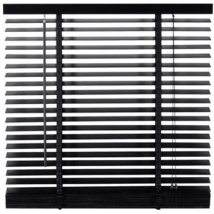 INT Horizontale Jaloezie Hout Mat Zwart FSC 50mm 100x175cm