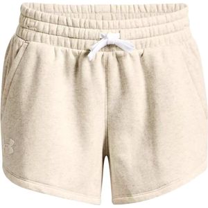 Under Armour Rival Fleece Short 1369858-783, Vrouwen, Beige, Shorts, maat: S