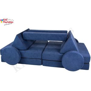 Kiddy Speelbank kind Blauw | Kinderbank modulair peuter | Kinderstoel | Kinderfauteuil | Play Couch | Kinderzetel | Bankje | Montessori speelgoed, Kindersofa | Slaapbank