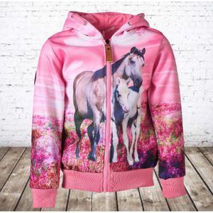Roze vest met paarden print -s&C-86/92-Meisjes vest