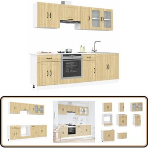 vidaXL Keukenkastenset 8-delig Sonoma Eiken Keukenkasten - Houten Keukenkasten - Keukenkast Set - Sonoma Eiken - Kalmar Serie