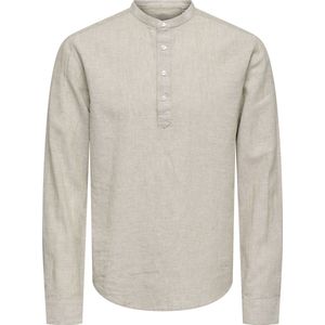 Only & Sons Heren Longsleeve ONSCAIDEN slim fit Beige XS Ronde Hals Volwassenen