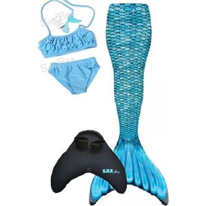 Zeemeerminstaart set Marine Mermaid |maat 158/164 |Met bikiniset en zware kwaliteit neopreen monovin