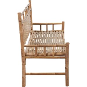 vidaXL - Tuinbank - met - kussen - 120 - cm - bamboe