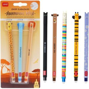 Uitwisbare Pennen Bundel - Set van 8 uitwisbare gelstiften incl. Bijen & Hippo