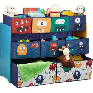Speelgoedkast - Monster - 9 Manden - Kinderkast - Opbergkast Kinderen