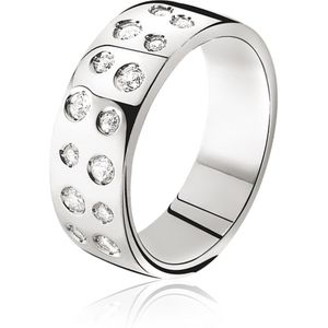 ZINZI zilveren ring wit ZIR574