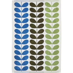 Orla Kiely Trio Stem Riviera badlaken - 100x150 cm - groen-blauw- jacquard handdoek