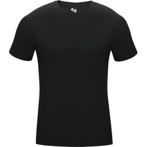 BADGER SPORT - Shirt Met Korte Mouwen - Pro Compression - Diverse Sporten - Volwassenen - Polyester/Elastaan - Heren - Ronde Hals - Ondershirt - Zweet Afvoerend - Zwart - Small