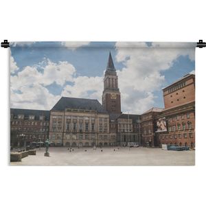 Wandkleed Kiel - Het stadhuis van Kiel in Duitsland Wandkleed katoen 120x80 cm - Wandtapijt met foto