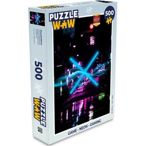 Puzzel Game - Neon - Gaming - Abstract - Legpuzzel - Puzzel 500 stukjes