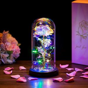 Eeuwige Roos - Galaxy Roos - Valentijn - Cadeau voor Vriendin - Roos met LED Verlichting