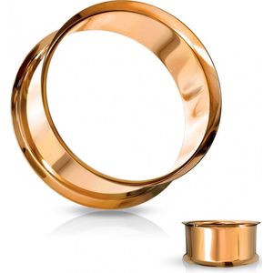 8 mm double flared tunnels rose gold plated