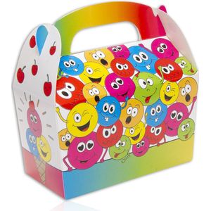 Traktatiedoosjes Smiley 12 STUKS - Lachgezicht - Verpakking Cadeau - Traktatie - Doosjes - Voor Uitdeelcadeaus - 12 x 12,5 cm