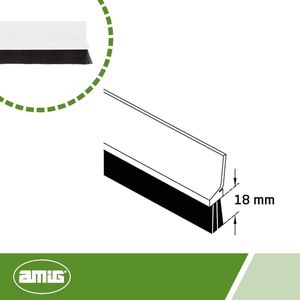 Tochtstrip zelfklevend haarborstel kunststoffolie tussen de borstel wit pvc voor ingangs- of doorgangsdeuren