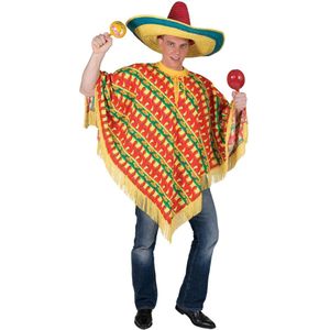 Mexicaanse peper poncho voor volwassenen - Verkleedkleding - One size
