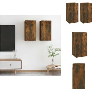 vidaXL Hangend TV-meubel - Moderne Stijl - Wandkasten - 30.5 x 30 x 60 cm - Gerookt Eiken - Kast