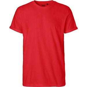 Men´s Roll Up Sleeve T-Shirt met ronde hals Red - XL