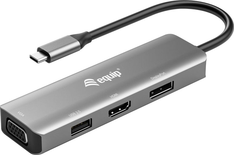 Equip 133485 USB grafische adapter 3840 x 2160 Pixels Zwart, Zilver