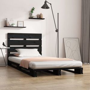 The Living Store Houten Bed - Zwart - 200 x 100 x 80 cm - Massief Grenenhout
