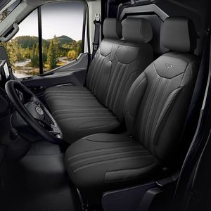 Stoelhoezen Ford Transit Custom – 2018 tot 2023 – Atlanta zwart – perfecte pasvorm (met passagiersbank)