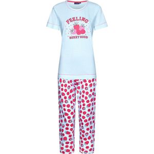 Frambozen katoenen pyjama Rebelle - Blauw - Maat - 46