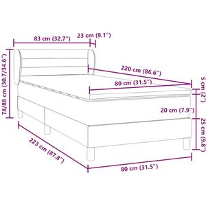 vidaXL - Boxspring - met - matras - fluweel - donkerblauwx220 - cm