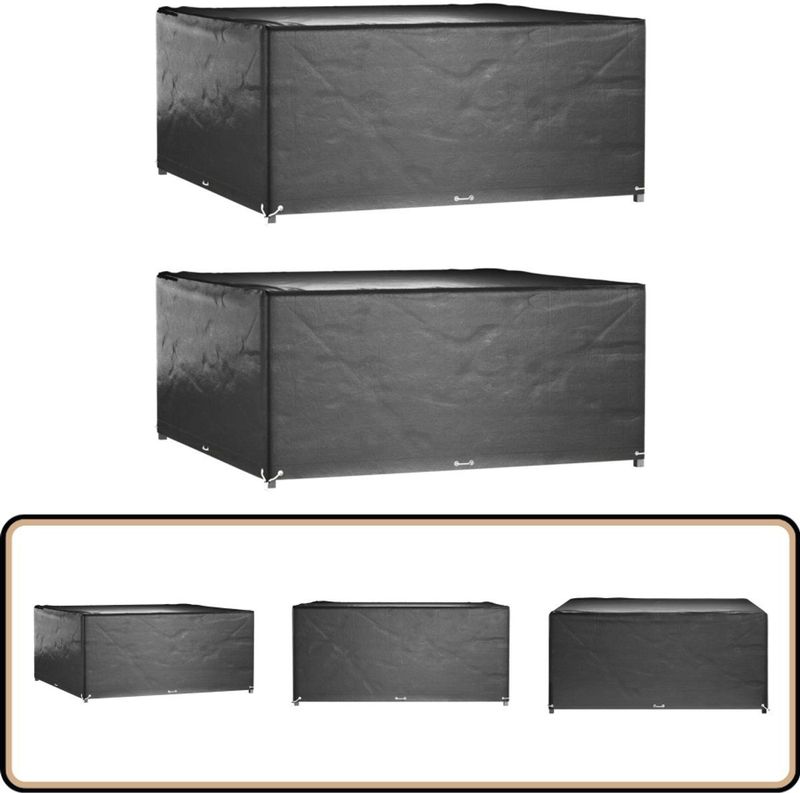 vidaXL Tuinmeubelhoezen - 2 stuks - 300x300x75 cm Waterbestendige Tuinhoes - Uv Bestendige Tuinhoes - Rattan Set Hoes - Tuinset Hoes - Buitenmeubels Bescherming