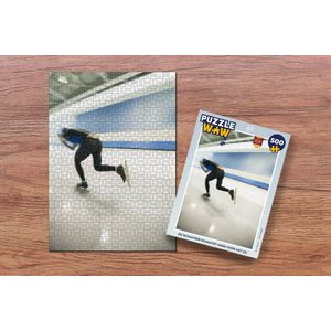 Puzzel De schaatser schaatst hard over het ijs - Legpuzzel - Puzzel 500 stukjes