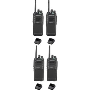 Set van 4 Kenwood TK-3701D IP55 Portofoon met tafellader