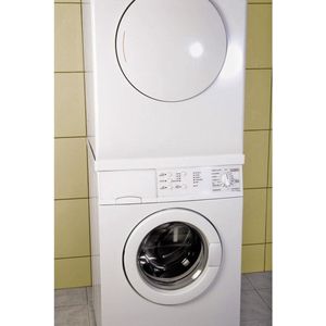 Tussenset 60 x 60 cm wit voor wasmachine en droger met antislipmat - Ruimtebesparende oplossing Wasmachine rek