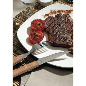 Amefa Pizza 6 delige pizza/steakfork set hout