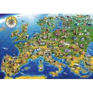 European Landmarks Landkaart Blue Bird 1000