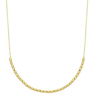 Lucardi - Dames 14 Karaat geelgouden collier diamond cut - Ketting - 14 Karaat Goud - Geelgoud - 45 cm