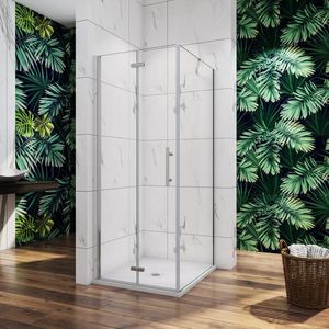 Douchecabine met vouwdeur en vaste zijwand ,NANO EasyClean veiligheidsglas,B:120xD:90x195cm
