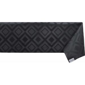 Raved Tafelzeil Ruit  140 cm x  310 cm - Zwart - PVC - Afwasbaar