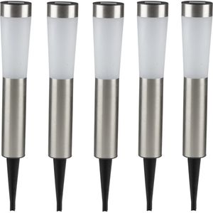 Grundig Prikspot - 5x - solar - tuinverlichting - RVS - 56 cm