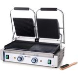 Hendi Dubbele Contactgrill Professional - Gegroefd/Glad - Grilloppervlakte: 47,5x23cm