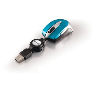 Verbatim 49022 Go Mini USB muis met intrekbaar snoer blauw