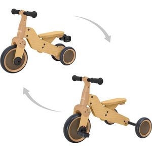 Sunny Walker 2-in-1 1000 Houten Loopfiets - Vanaf 2 jaar - Walker Trike - Verstelbaar zadel - FSC Mix