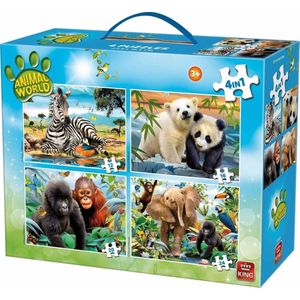 Dieren wereld 4 in1 Legpuzzel